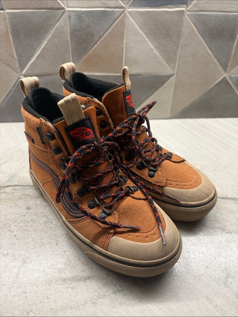 Vans Brown Suede High-Top Boots with Tan Accents